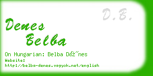 denes belba business card